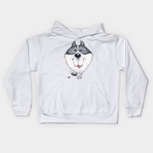 Siberian Husky Dog Kids Hoodie